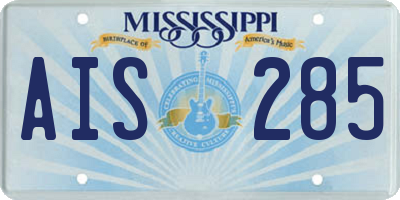 MS license plate AIS285