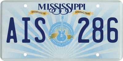 MS license plate AIS286
