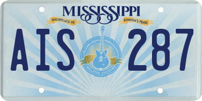MS license plate AIS287