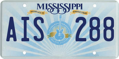 MS license plate AIS288