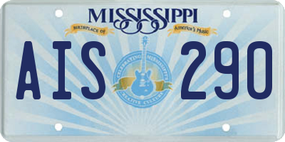 MS license plate AIS290