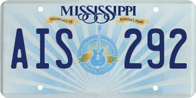 MS license plate AIS292