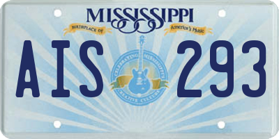 MS license plate AIS293