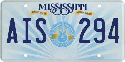 MS license plate AIS294