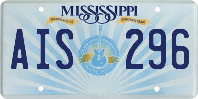 MS license plate AIS296