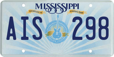 MS license plate AIS298