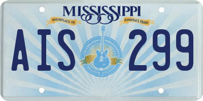 MS license plate AIS299