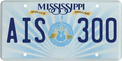 MS license plate AIS300