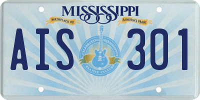 MS license plate AIS301
