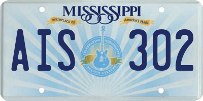 MS license plate AIS302