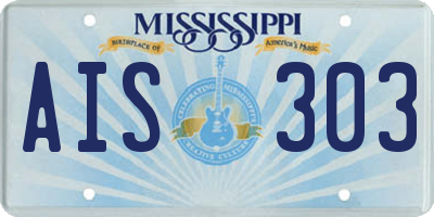 MS license plate AIS303