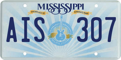 MS license plate AIS307