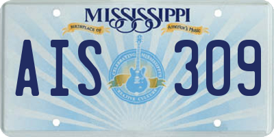 MS license plate AIS309