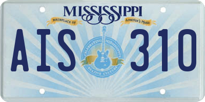 MS license plate AIS310