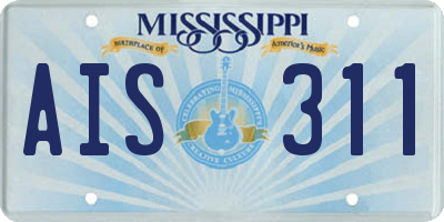 MS license plate AIS311