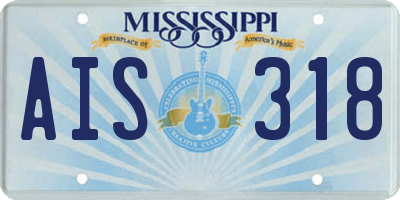 MS license plate AIS318