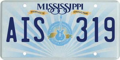 MS license plate AIS319