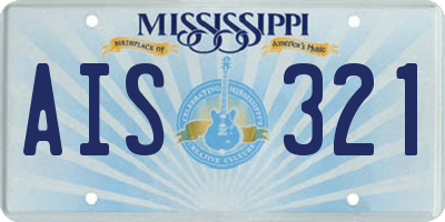 MS license plate AIS321