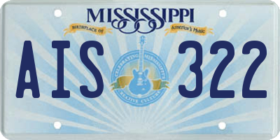 MS license plate AIS322