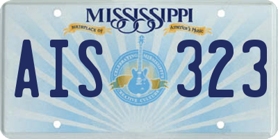 MS license plate AIS323