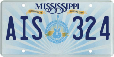 MS license plate AIS324
