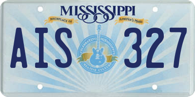 MS license plate AIS327