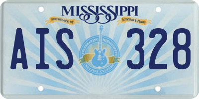 MS license plate AIS328