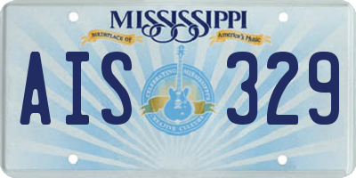 MS license plate AIS329