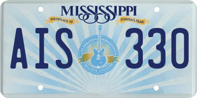 MS license plate AIS330