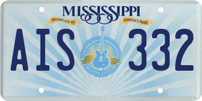 MS license plate AIS332