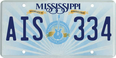 MS license plate AIS334
