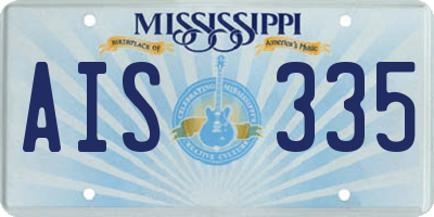 MS license plate AIS335