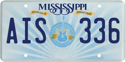 MS license plate AIS336