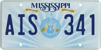 MS license plate AIS341