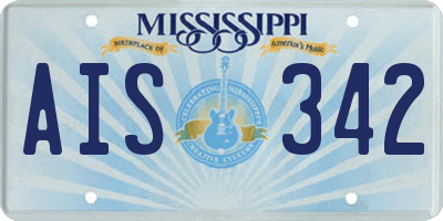 MS license plate AIS342