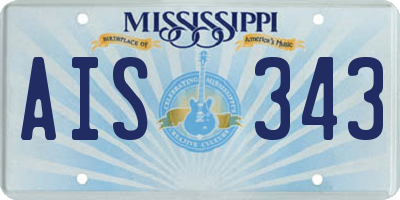 MS license plate AIS343