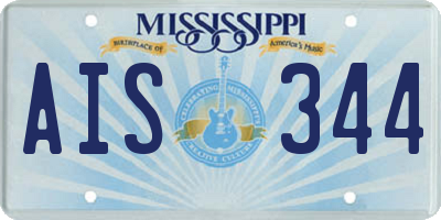 MS license plate AIS344