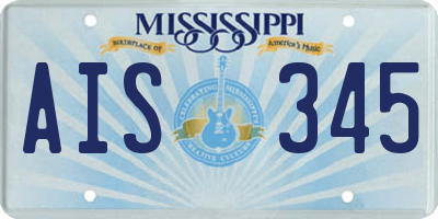 MS license plate AIS345