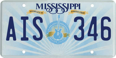 MS license plate AIS346