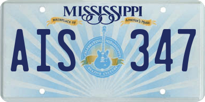 MS license plate AIS347