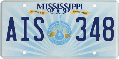 MS license plate AIS348