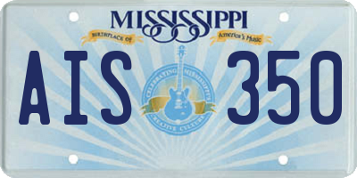 MS license plate AIS350