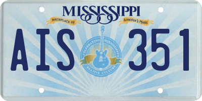 MS license plate AIS351