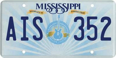 MS license plate AIS352
