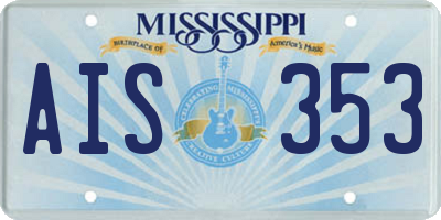 MS license plate AIS353