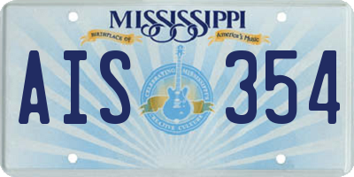 MS license plate AIS354