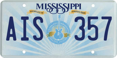 MS license plate AIS357