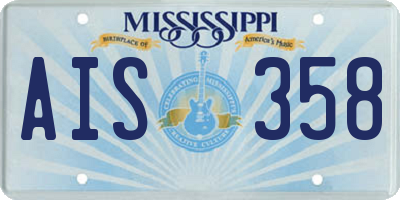 MS license plate AIS358