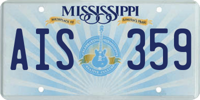 MS license plate AIS359