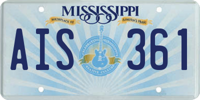 MS license plate AIS361